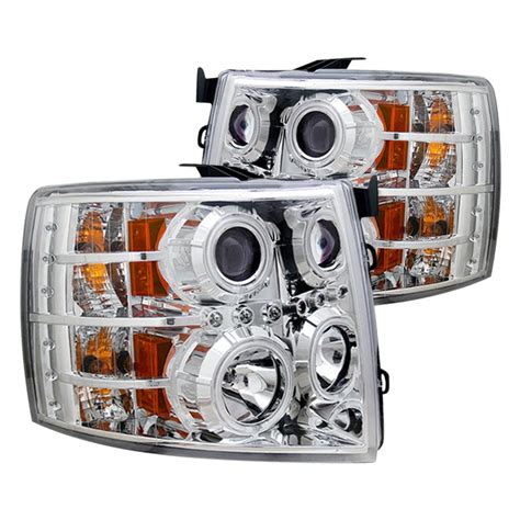 cg chevy silverado   chrome halo projector headlights  led drl