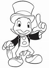 Pinocchio Jiminy Grilo Falante Pinocho Character Coloriage Grillo Colorier Personaggi Personnages Tudodesenhos Contes Disegno Geppetto Colorare Parlante Clipground Bacheca Scegli sketch template