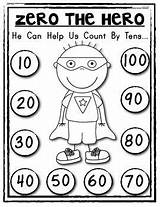 Zero Hero Count Kindergarten Math Coloring Tens Counting Poster Student 10s School Pages Preschool Teaching Helper Sketchite Activities Teacherspayteachers sketch template