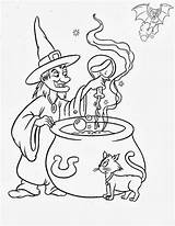 Halloween Coloring Witches Witch Brujas Dibujos Part Evil sketch template