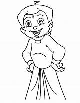 Bheem Chota Coloring Pages Drawing Cartoon Netart Getdrawings Comments sketch template