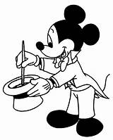 Mickey Magician Coloring Pages Magic Wand Para Mouse Colorear His Waving Empty Original Waves Hat sketch template
