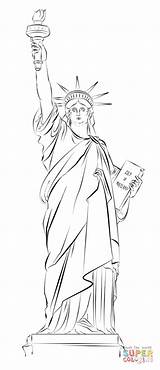 Statue Liberty Coloring York Pages Drawing Easy Sketch Usa Step Printable Draw Print Ausmalbild Supercoloring Tutorials Kids Drawings Beginners Paintingvalley sketch template