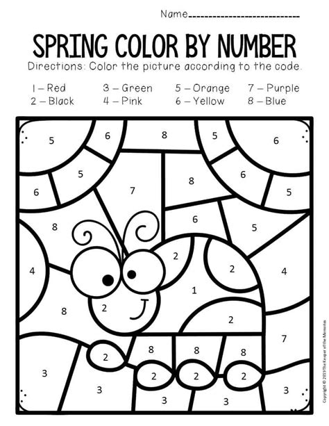 color  number spring preschool worksheets  keeper   memories