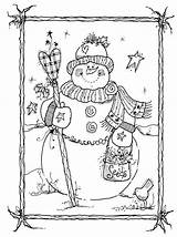 Snowman Pergamano Hiver sketch template