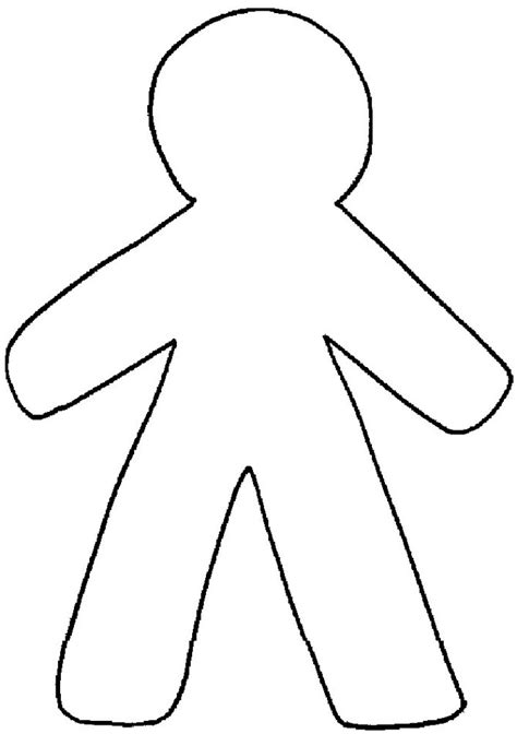 blank body outline clipart clipart