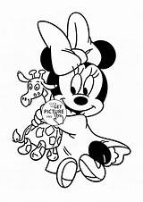 Minnie Coloring Mouse Pages Baby Girl Girls Printable Mickey Kids American Disney Kit Printables Drawing Doll Print Clipart Color Cartoon sketch template