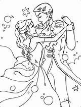 Coloring Prince Princess Cinderella Pages Disney Dancing Drawing Sheet Books Cartoon Getdrawings Beautiful sketch template