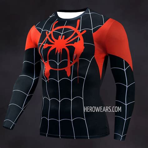 Women S Spider Man Miles Morales Compression Shirt Rashguard