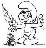 Smurf Brainy Smurfs Coloring Pages Colouring Pintar Para sketch template