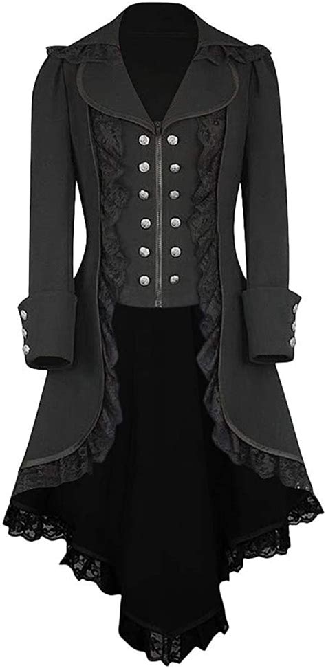 goosun womens gothic tailcoat double breasted victorian steampunk