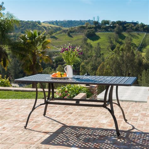 durham outdoor cast aluminum rectangular dining table bronze walmartcom