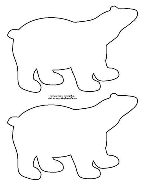 printable polar bear template printable templates