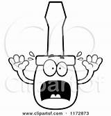 Screwdriver Mascot Screaming Clipart Cartoon Cory Thoman Outlined Coloring Vector 2021 sketch template