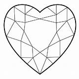 Heart Coloring Pages Diamond Geometric Hearts Gem Drawing Kids Printable Shaped Coeur Coloriage Choose Board Tattoo Simple sketch template