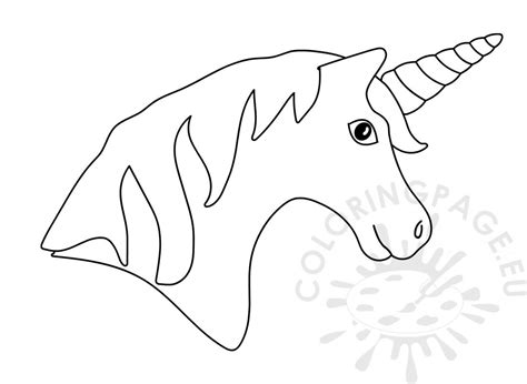 printable unicorn head  rainbow horn coloring page