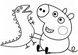 Coloring Pig George Pages Dragon Peppa Plays Printable Color Drawing Print Supercoloring Paper sketch template