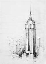 Nyc Buildings Skyline Pencil Designlooter Sketchbooks sketch template
