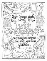 Kindness Humility Clothe Patience Flandersfamily Bible Scripture Yourselves Colossians Compassion Happierhuman Scriptures Printables Proverbs sketch template
