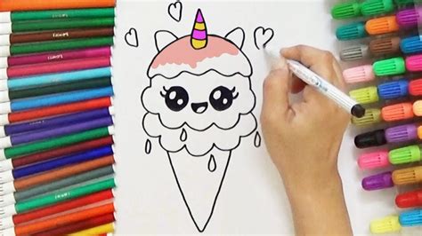 how to draw a cute unicorn ice cream cute and easy