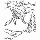 Volcan Volcano Coloriages Colorier sketch template