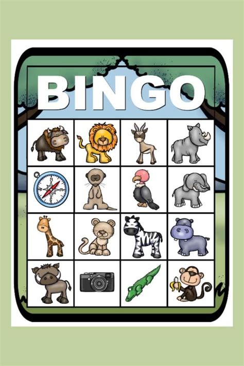 printable zoo bingo cards