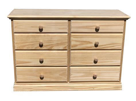 wide wooden drawer dresser solid pine unfinished chest  drawers fully
