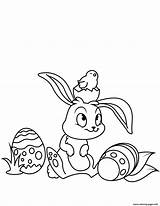 Easter Bunny Coloring Pages Chick Cute Printable Print Chicken Color Drawing Book Popular sketch template