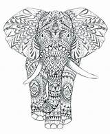 Coloring Elephant Pages Mandala Complex Geometric Animal Printable Elephants Color Intricate Getcolorings Adults Getdrawings Colorings sketch template