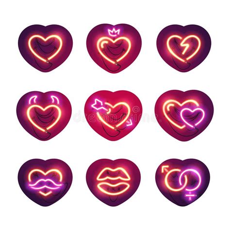 Set Of Vector Sex Hearts Icons Stock Vector Illustration Of Burlesque