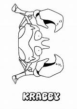 Agua Dibujos Krabby Coloring Pikachu Misty Hellokids Crabby Brings Farben Drucken Línea Cartoni sketch template