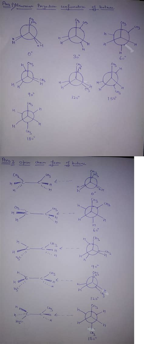 [solved] Draw Hand Drawn The Newman Projection Conformations Butane