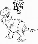Toy Story Coloring Pages Rex Ts2 Disney Woody Kids Colouring Ecoloring Super sketch template