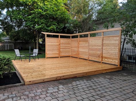 Ground Level Deck With Privacy Screen Yk Wood Working
