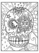 Coloring Pages Skull Sugar Skulls Adult Print Candy Book Printable Mandala Adults Colouring Kids Rocks Sheets Unique Books Color Halloween sketch template