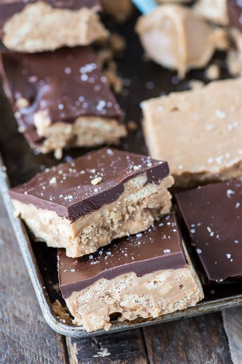 No Bake Crunchy Chocolate Peanut Butter Bars The First Year