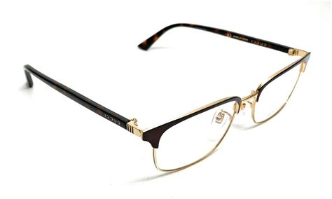 Gucci Eyeglasses Gg0131o Gg 0131 O 002 Brown Havana Gold Optical Frame