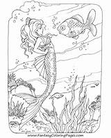 Coloring Mermaid Pages Adult Adults Printable Mermaids Detailed Fish Advanced Color Beach Fantasy Book Fairy Sheets Kids Print Beautiful Getdrawings sketch template