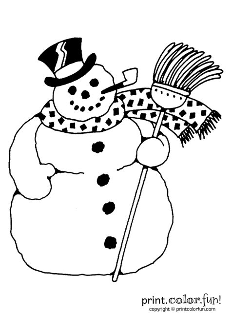 snowman coloring page print color fun