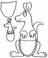 Kangaroo Coloring Pages Color Baby Printable Craft Kids Template Preschool Drawing Print Crafts Animals Sheet Kangourou Clipart Cliparts Australia Joey sketch template