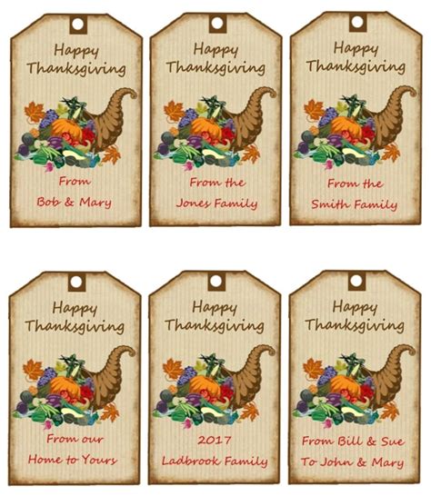 thanksgiving gift tags printable gift tag customized tag etsy