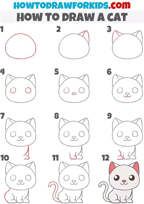 draw  cat  easy drawing tutorial  kids cat drawing