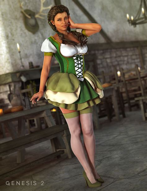 bar maid for genesis 2 female s daz 3d