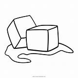 Cubo Cube Hielo Ghiaccio Lodu Cubetti Kostki Kolorowanka Cubos Batu Rectangle Druku Mencair sketch template