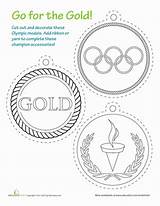 Olympic Printable Medals Olympics Kids Craft Worksheets Medal Coloring Education Sports Worksheet Paper Gold Games Summer Crafts Special Mini Olympiques sketch template