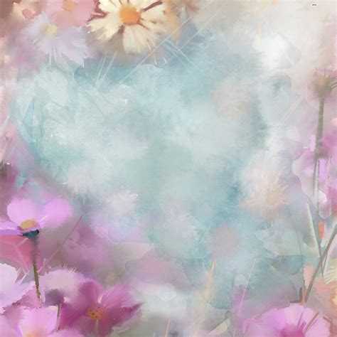 softened flowers vinyl photography backdrop  studios click props backdrops