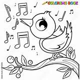 Bird Singing Coloring Branch Cute Book Comp Contents Similar Search sketch template