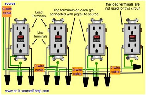 wiring diagrams multiple receptacle outlets outlet wiring gfci installing electrical outlet