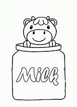 Coloring Milk Carton Pages Cow Bottle Food Library Clipart Sweet Popular sketch template