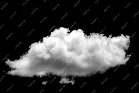 premium photo white cloud isolated   black background realistic cloud